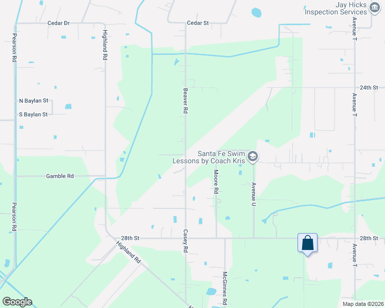 map of restaurants, bars, coffee shops, grocery stores, and more near 5715 Casey Road in Santa Fe