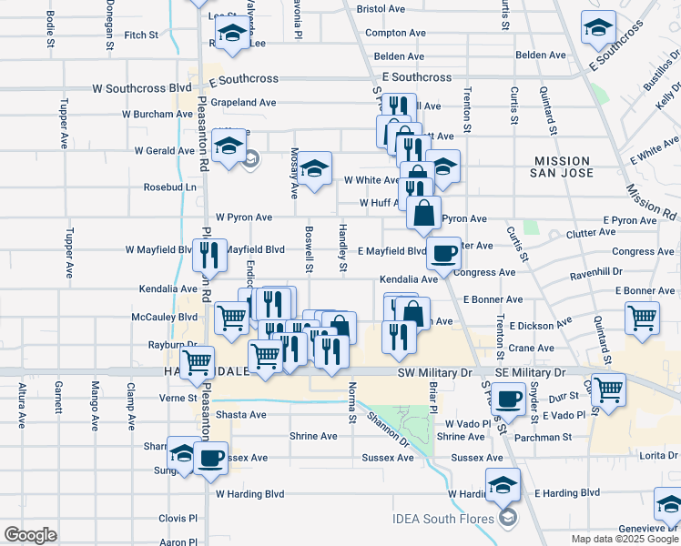 map of restaurants, bars, coffee shops, grocery stores, and more near 231 Kendalia Avenue in San Antonio