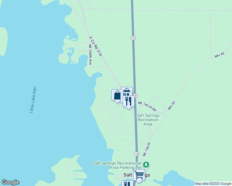 map of restaurants, bars, coffee shops, grocery stores, and more near 25222 Northeast 143RD Place in Fort McCoy