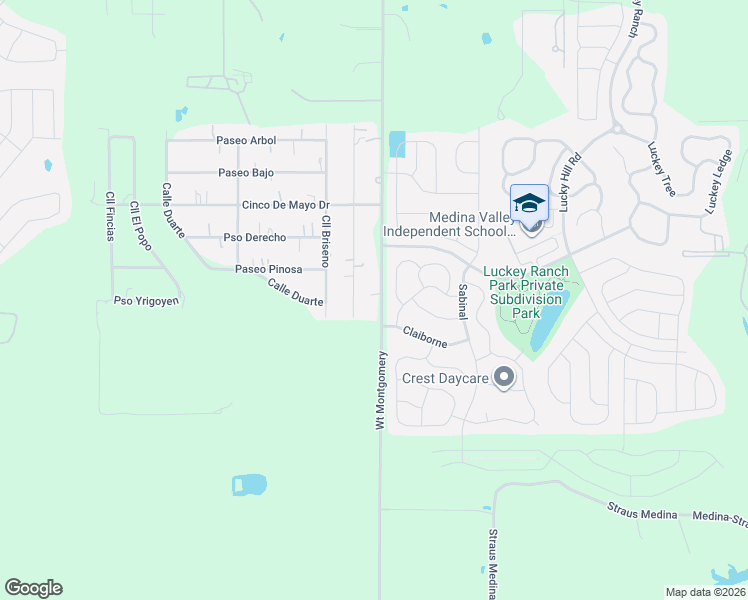 map of restaurants, bars, coffee shops, grocery stores, and more near 7043 Montgomery Road in San Antonio