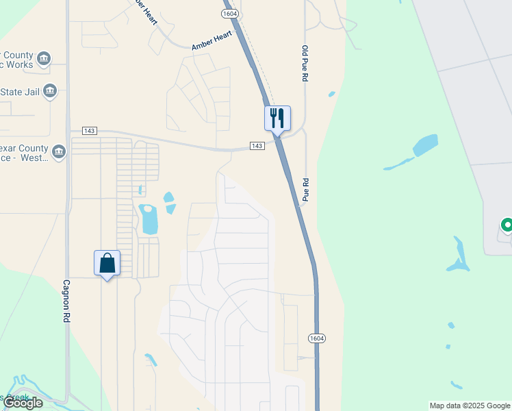 map of restaurants, bars, coffee shops, grocery stores, and more near 1700 State Highway 1604 Loop in Adkins