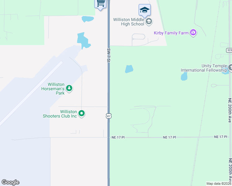 map of restaurants, bars, coffee shops, grocery stores, and more near 2151 Southwest 7 Street in Williston
