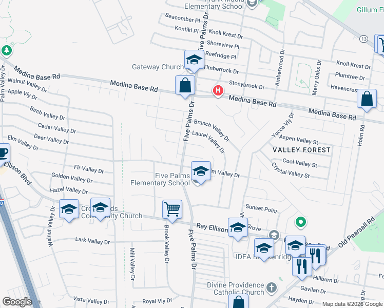 map of restaurants, bars, coffee shops, grocery stores, and more near in San Antonio