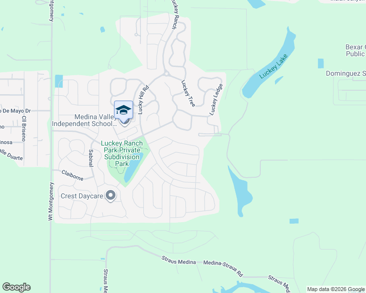 map of restaurants, bars, coffee shops, grocery stores, and more near 6919 Luckey Path in San Antonio