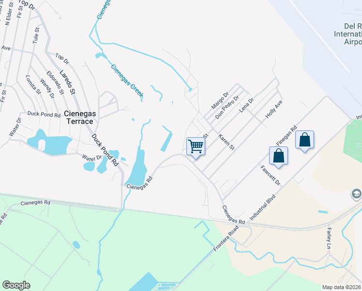 map of restaurants, bars, coffee shops, grocery stores, and more near 138 Owens Drive in Del Rio