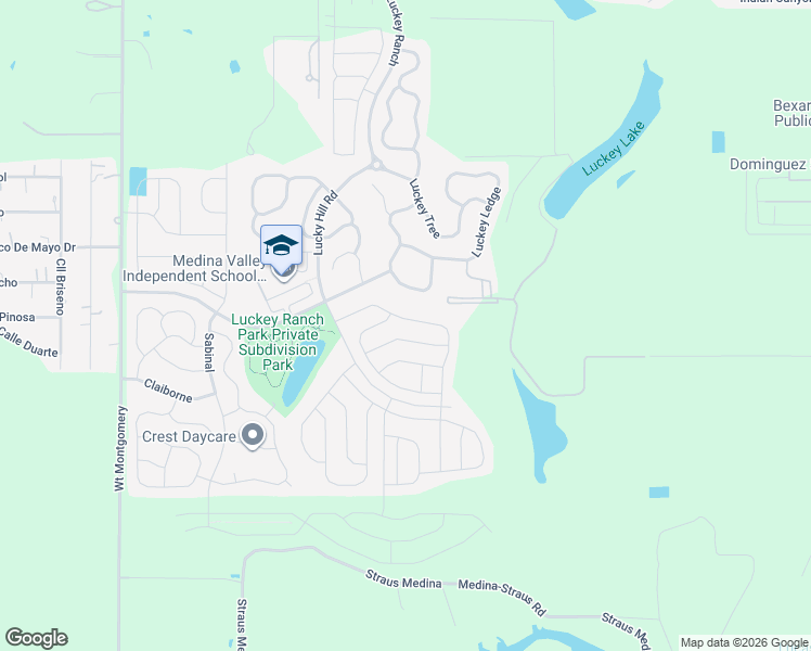 map of restaurants, bars, coffee shops, grocery stores, and more near 6919 Luckey Path in San Antonio