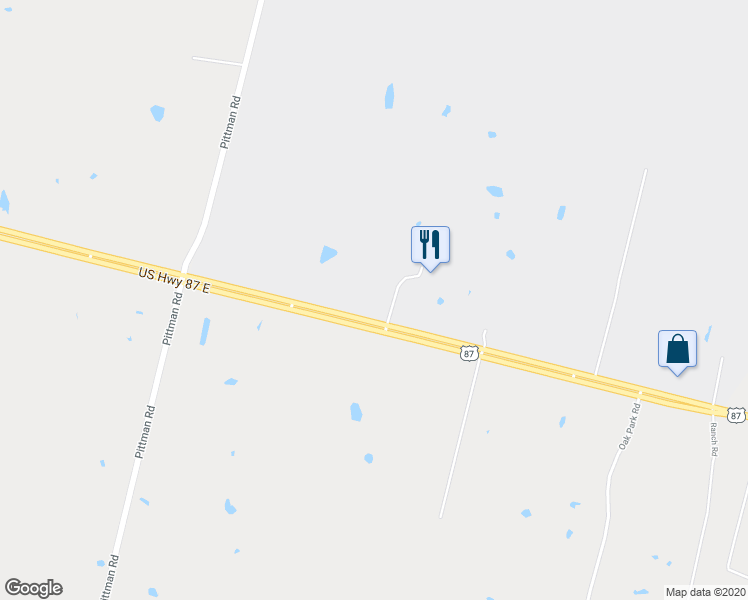 map of restaurants, bars, coffee shops, grocery stores, and more near 13401 U.S. 87 in Adkins