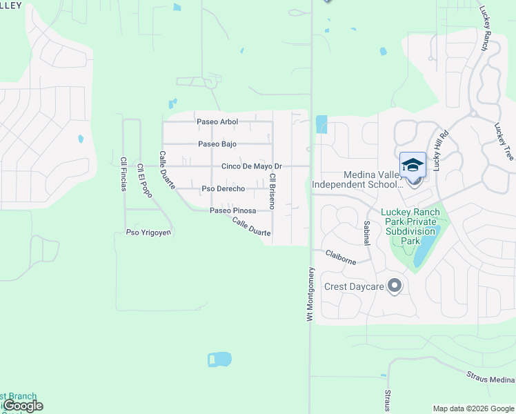 map of restaurants, bars, coffee shops, grocery stores, and more near 12519 Paseo Pinosa in San Antonio