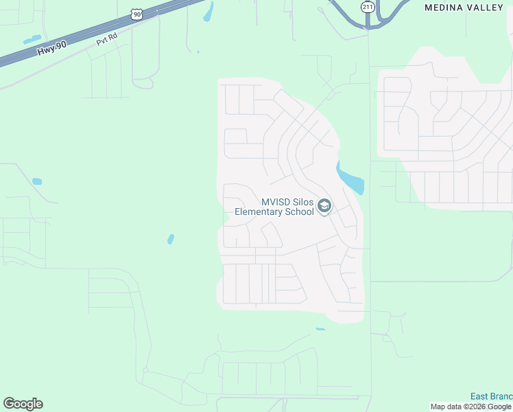 map of restaurants, bars, coffee shops, grocery stores, and more near Pvt Road in San Antonio