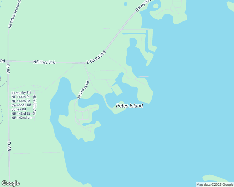 map of restaurants, bars, coffee shops, grocery stores, and more near 14460 Northeast 210th Court Road in Fort McCoy