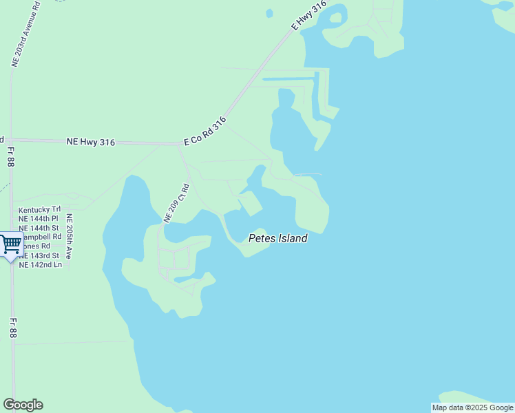 map of restaurants, bars, coffee shops, grocery stores, and more near 14460 Northeast 210th Court Road in Fort McCoy