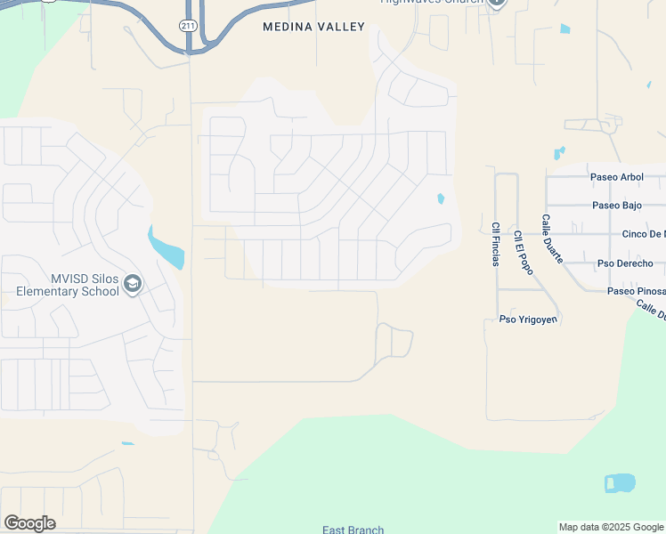 map of restaurants, bars, coffee shops, grocery stores, and more near 7220 Masterson Road in San Antonio