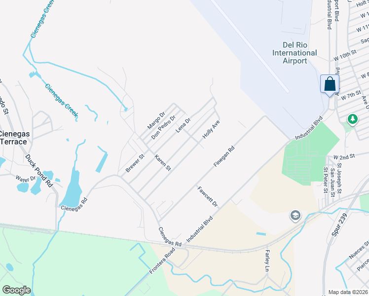 map of restaurants, bars, coffee shops, grocery stores, and more near 125 Lena Drive in Del Rio