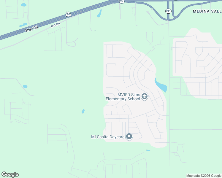map of restaurants, bars, coffee shops, grocery stores, and more near Pvt Road in San Antonio