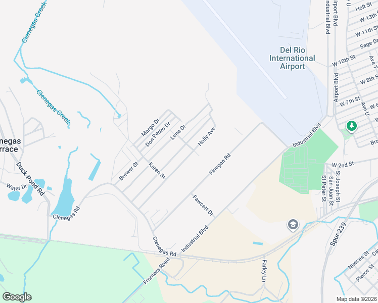 map of restaurants, bars, coffee shops, grocery stores, and more near 168 Holly Drive in Del Rio