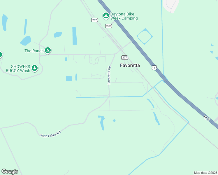 map of restaurants, bars, coffee shops, grocery stores, and more near 175 County Road 207 in Bunnell