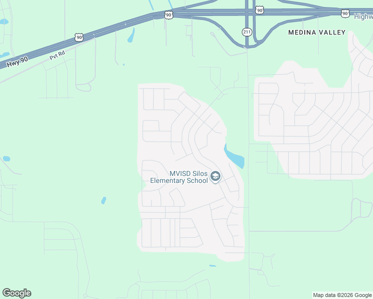 map of restaurants, bars, coffee shops, grocery stores, and more near Pvt Road in San Antonio