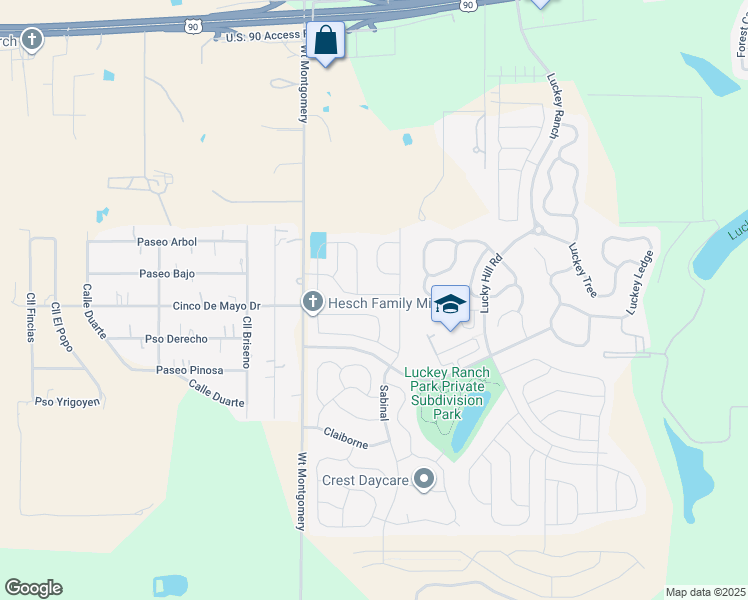 map of restaurants, bars, coffee shops, grocery stores, and more near 12230 Commander Drive in San Antonio