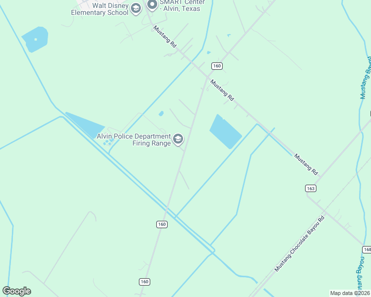 map of restaurants, bars, coffee shops, grocery stores, and more near 4102 County Road 160 in Alvin