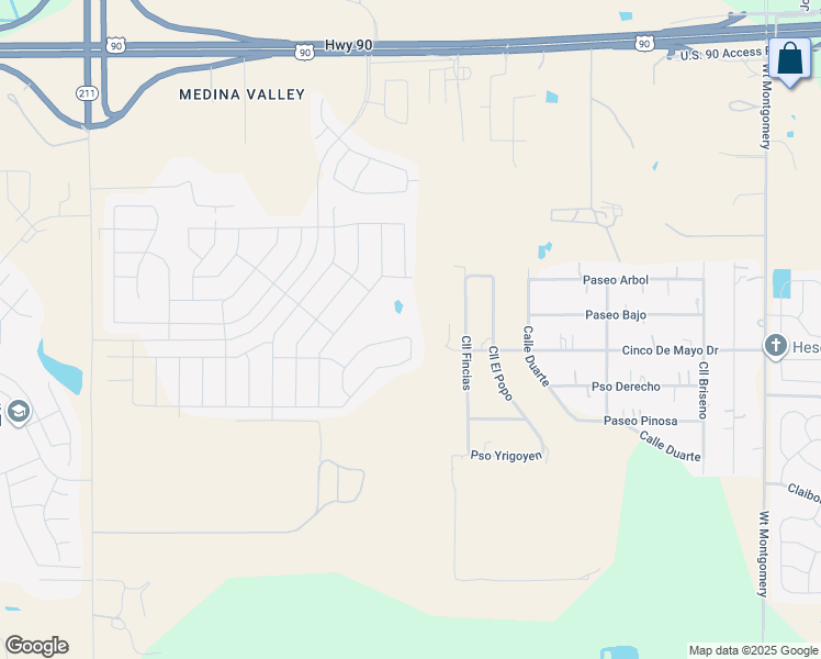 map of restaurants, bars, coffee shops, grocery stores, and more near 13190 West Us Highway 90 in San Antonio