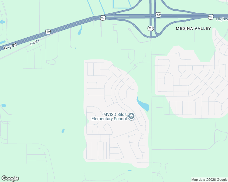 map of restaurants, bars, coffee shops, grocery stores, and more near Pvt Road in San Antonio