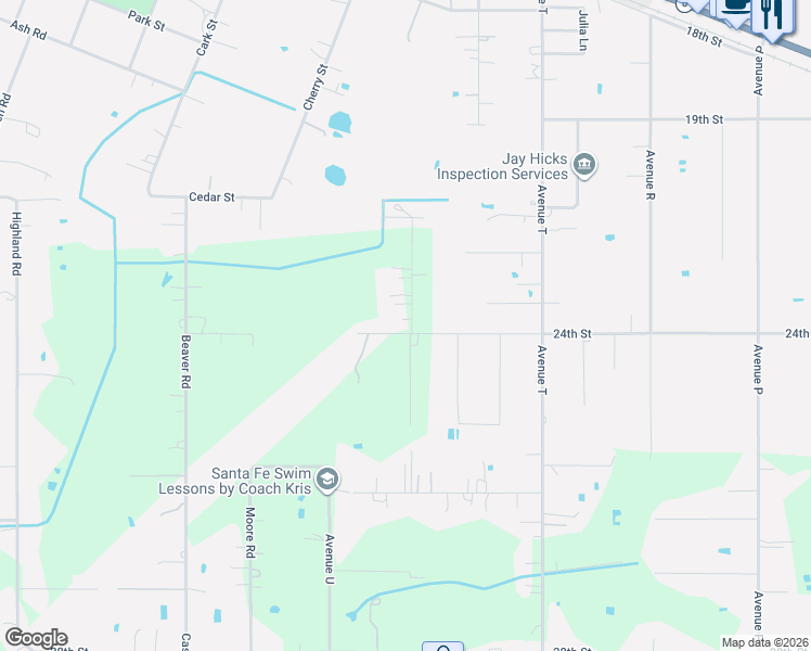 map of restaurants, bars, coffee shops, grocery stores, and more near 13610 24th Street in Santa Fe
