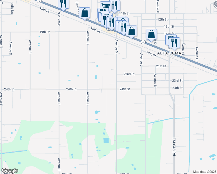 map of restaurants, bars, coffee shops, grocery stores, and more near 12422 24th Street in Santa Fe