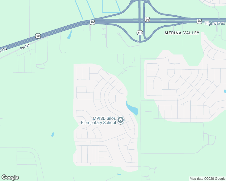 map of restaurants, bars, coffee shops, grocery stores, and more near Pvt Road in San Antonio