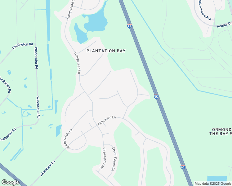 map of restaurants, bars, coffee shops, grocery stores, and more near 1106 Hansberry Court in Ormond Beach