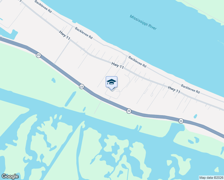 map of restaurants, bars, coffee shops, grocery stores, and more near 34121 Louisiana 23 in Buras