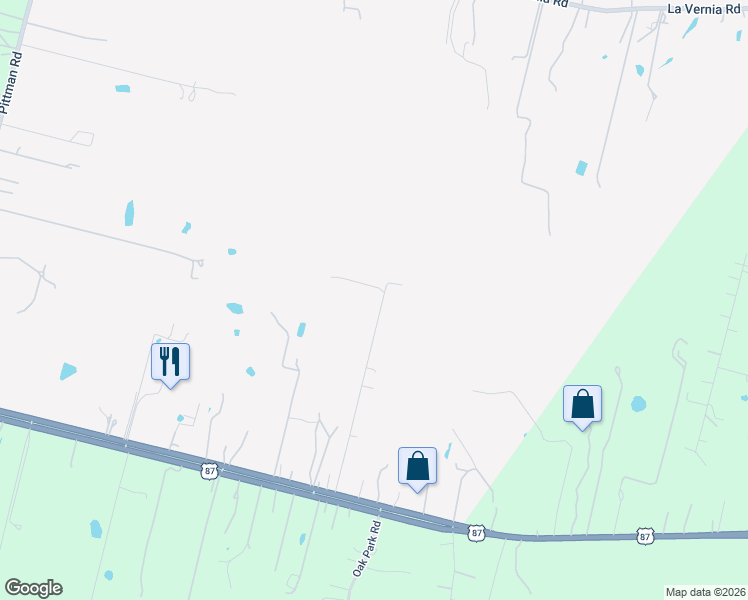 map of restaurants, bars, coffee shops, grocery stores, and more near 13857 Us Highway 87 South in Adkins