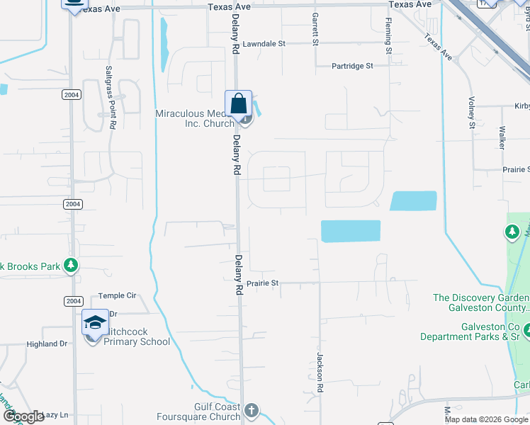 map of restaurants, bars, coffee shops, grocery stores, and more near 1028 Valley Crest Lane in La Marque