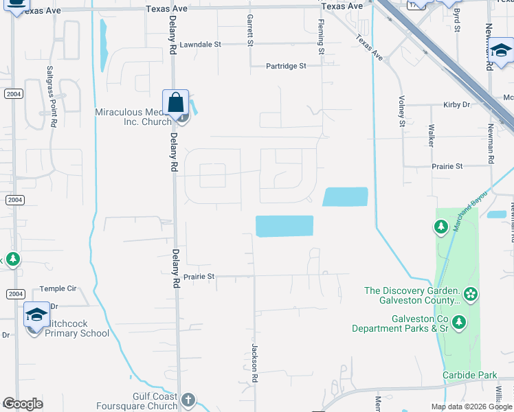 map of restaurants, bars, coffee shops, grocery stores, and more near 5702 Jackson Road in Hitchcock