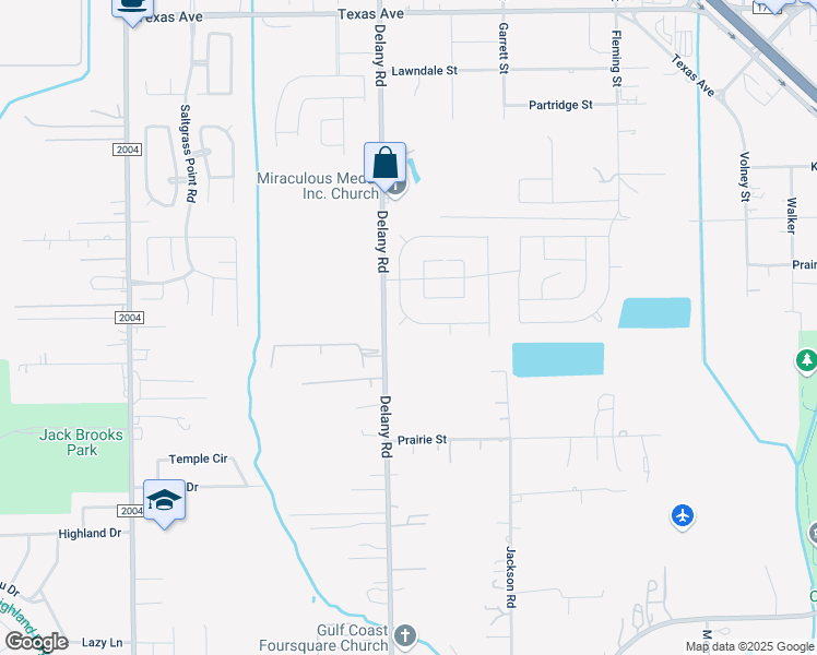 map of restaurants, bars, coffee shops, grocery stores, and more near 1022 Valley Crest Lane in La Marque