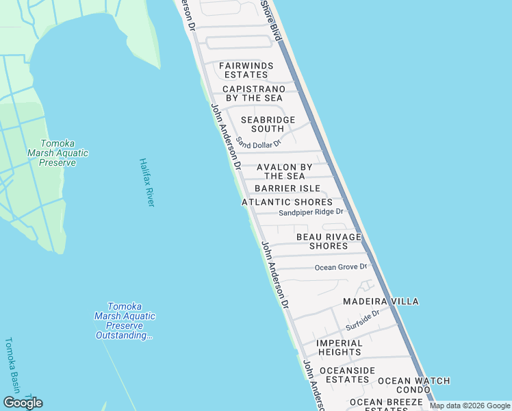 map of restaurants, bars, coffee shops, grocery stores, and more near 3029 John Anderson Drive in Ormond Beach