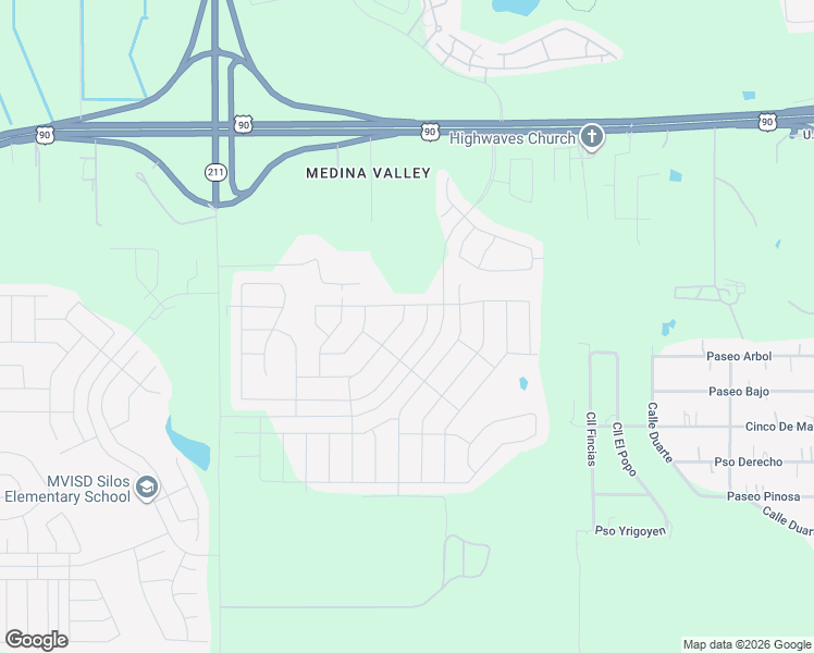 map of restaurants, bars, coffee shops, grocery stores, and more near 6407 Legato Curve in San Antonio