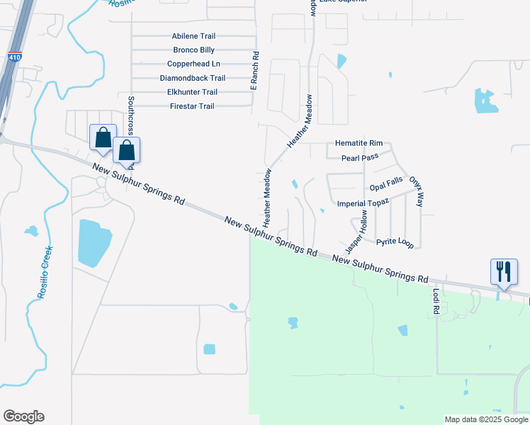 map of restaurants, bars, coffee shops, grocery stores, and more near 5797 New Sulphur Springs Rd in San Antonio
