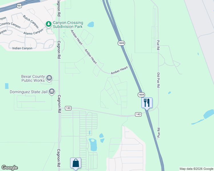 map of restaurants, bars, coffee shops, grocery stores, and more near 135 East Charles William Anderson Loop in San Antonio