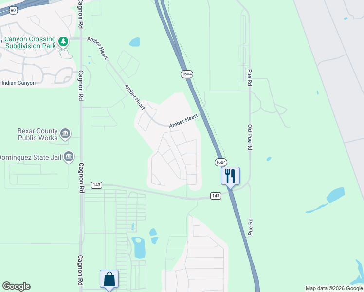 map of restaurants, bars, coffee shops, grocery stores, and more near 135 East Charles William Anderson Loop in San Antonio