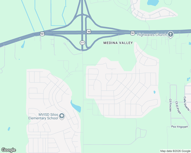 map of restaurants, bars, coffee shops, grocery stores, and more near 13503 Baroque Terrace in San Antonio