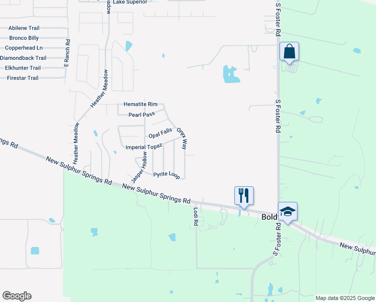 map of restaurants, bars, coffee shops, grocery stores, and more near 5830 Onyx Way in San Antonio
