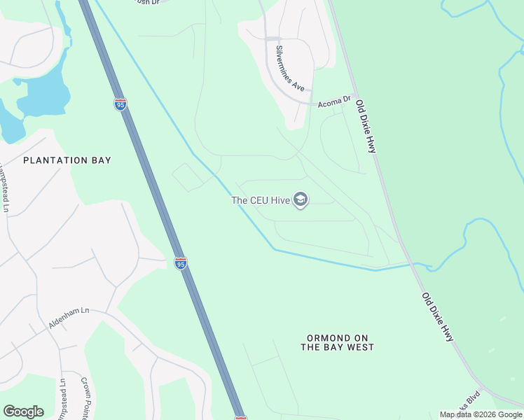 map of restaurants, bars, coffee shops, grocery stores, and more near Monaghan Drive in Ormond Beach