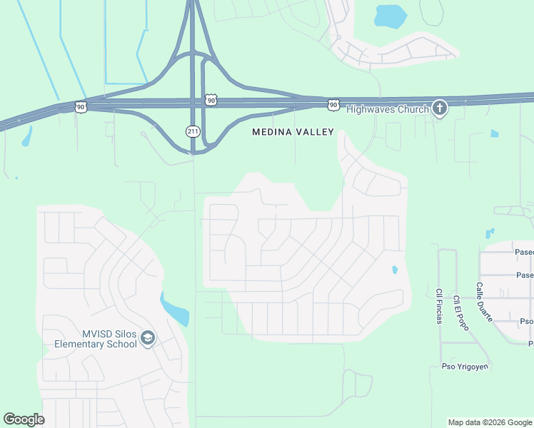 map of restaurants, bars, coffee shops, grocery stores, and more near 13442 U.S. 90 in San Antonio