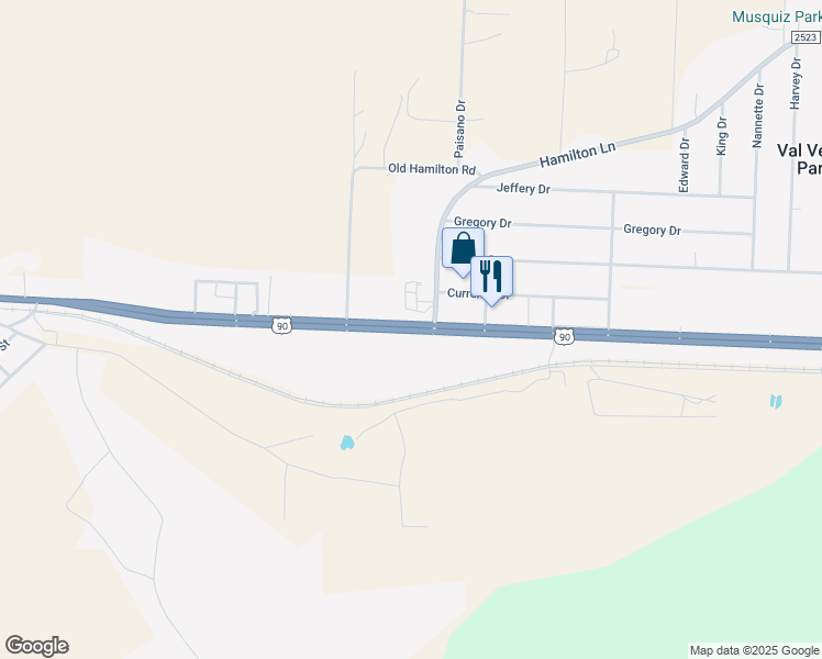 map of restaurants, bars, coffee shops, grocery stores, and more near 1900 U.S. 90 in Del Rio