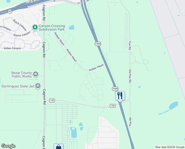map of restaurants, bars, coffee shops, grocery stores, and more near 135 East Charles William Anderson Loop in San Antonio