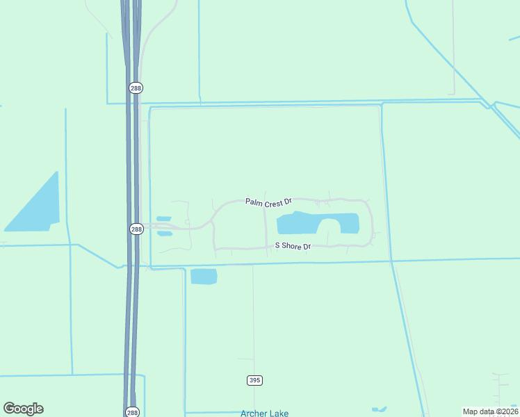 map of restaurants, bars, coffee shops, grocery stores, and more near 3535 Palm Crest Drive in Rosharon