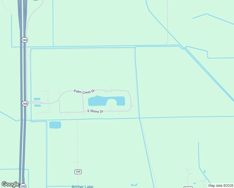map of restaurants, bars, coffee shops, grocery stores, and more near 3902 Palm Crest Drive in Rosharon