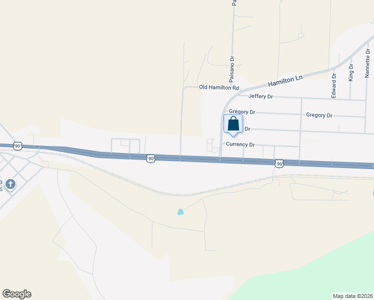 map of restaurants, bars, coffee shops, grocery stores, and more near 1394 Old Hamilton Road in Del Rio