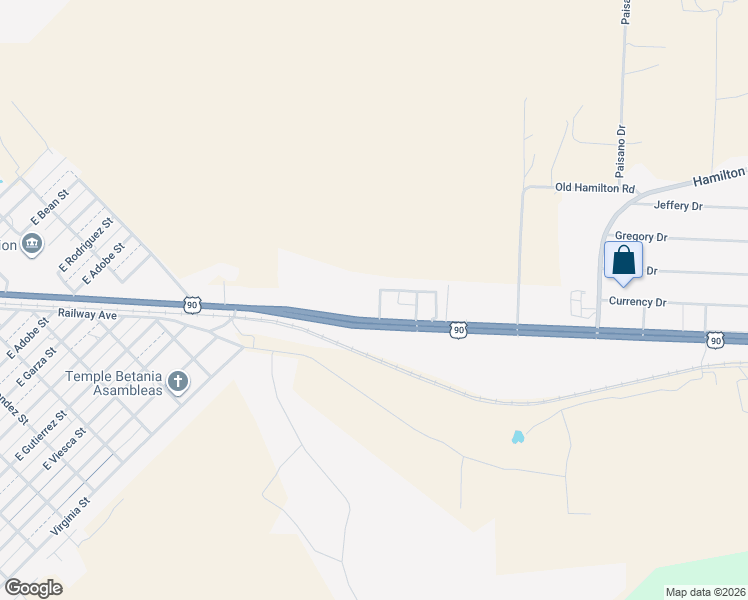 map of restaurants, bars, coffee shops, grocery stores, and more near 3204 U.S. 90 in Del Rio