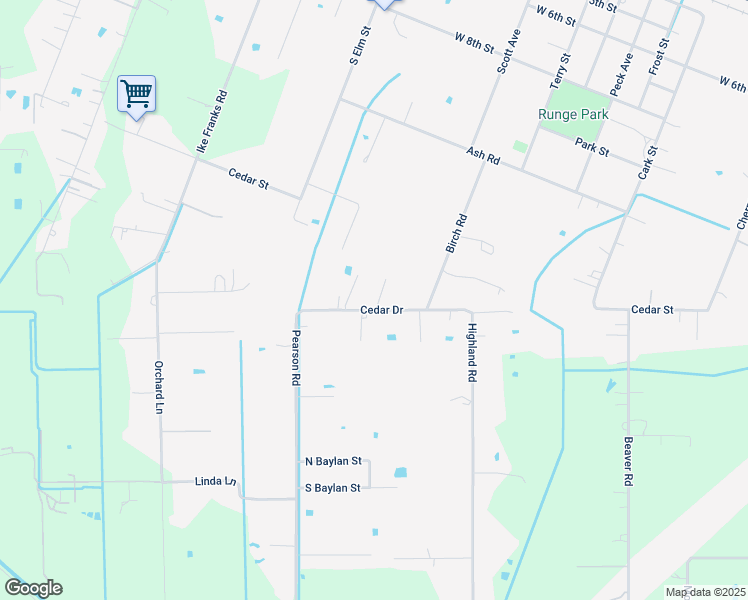 map of restaurants, bars, coffee shops, grocery stores, and more near 14904 Cedar Street in Santa Fe